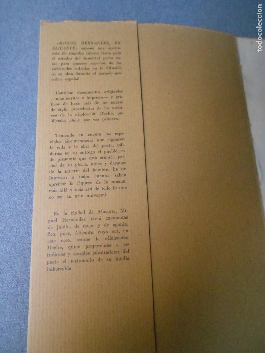 Libros de segunda mano: MIGUEL HERNANDEZ EN ALICANTE - Foto 2