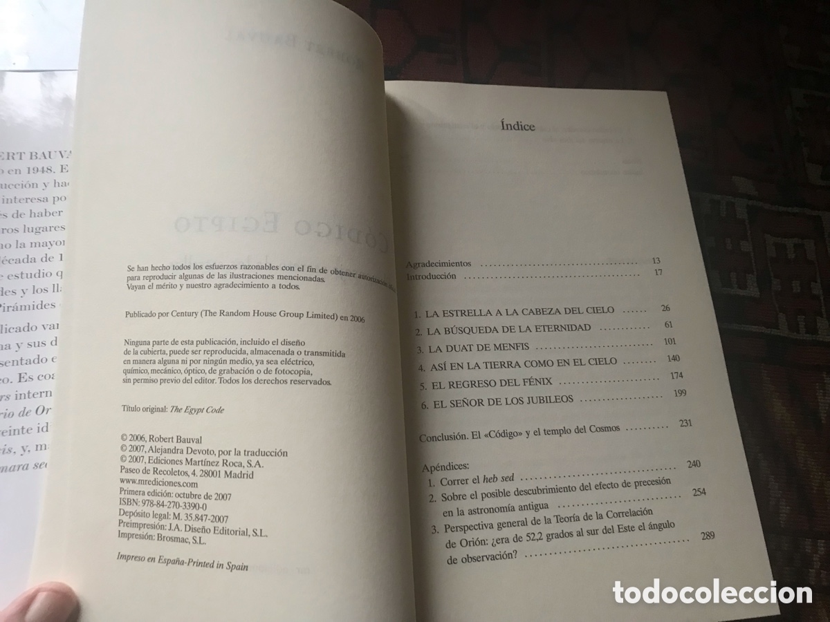 Libros de segunda mano: C&oacute;digo Egipto. Robert Bauval. El mensaje secreto de las estrellas. - Foto 6