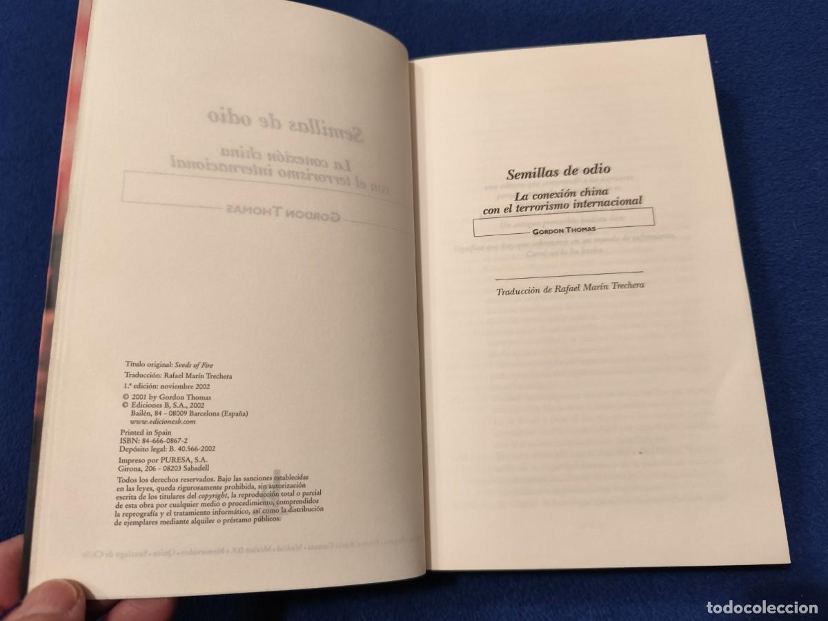 Libros de segunda mano: Semillas de Odio Gordon Thomas Ediciones B,S.A. 2002 - Foto 6