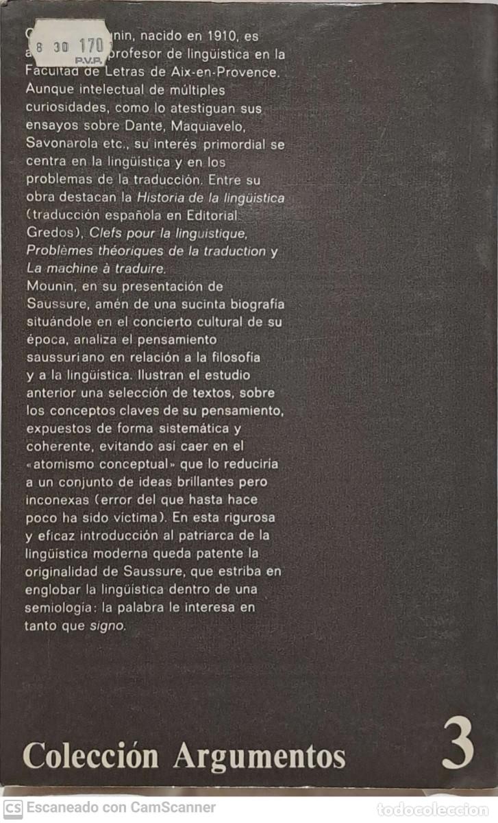 Libros de segunda mano: Saussure Presentaci&oacute;n y textos - Georges Mounin - Foto 2