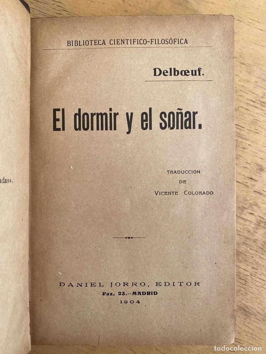 Libros de segunda mano: El dormir y el so&ntilde;ar - Delboeuf - Foto 1