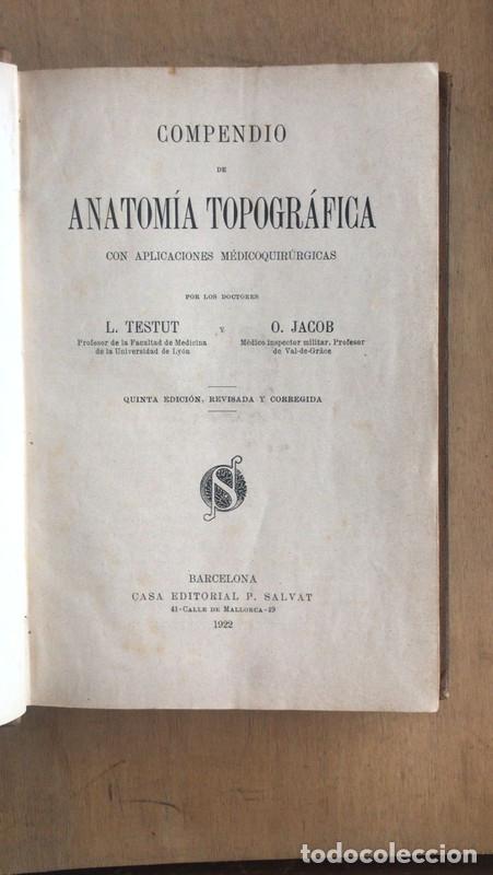 Libros de segunda mano: Compendio de Anatomia Topografica - Testut; Jacob - Foto 1