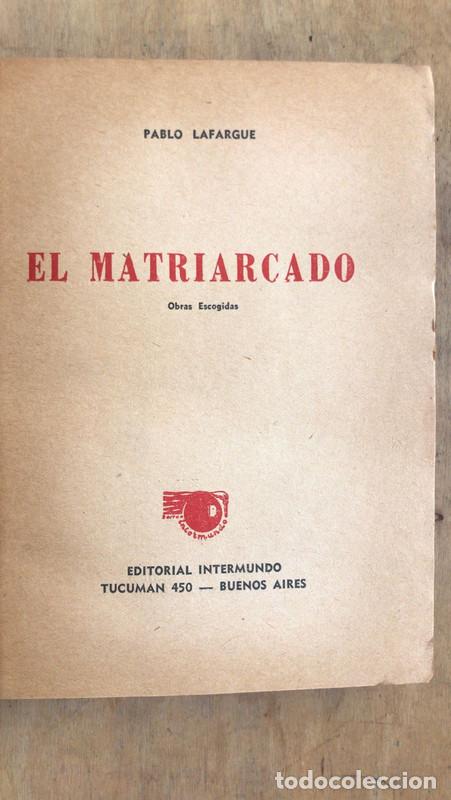Libros de segunda mano: El matriarcado - Lafargue Pablo - Foto 1