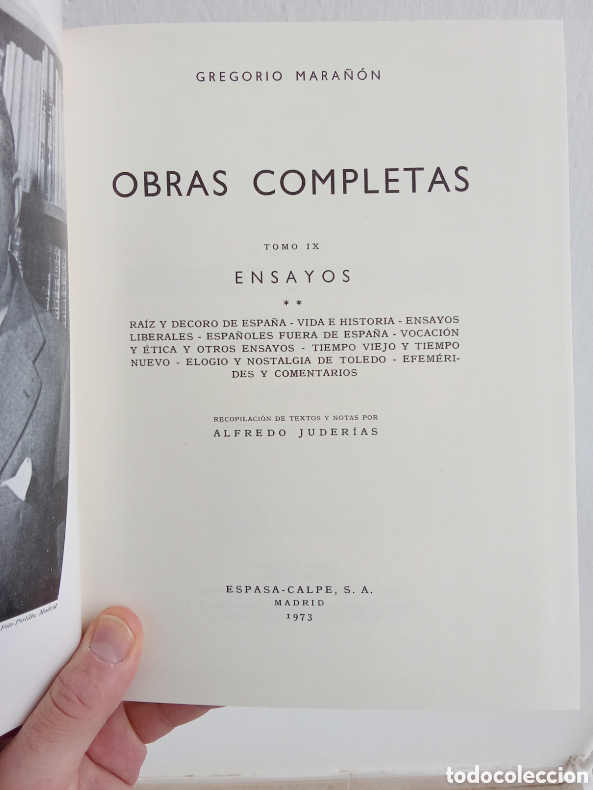 Libros de segunda mano: Obras completas Tomo IX Gregorio Mara&ntilde;&oacute;n 1973 - Foto 3