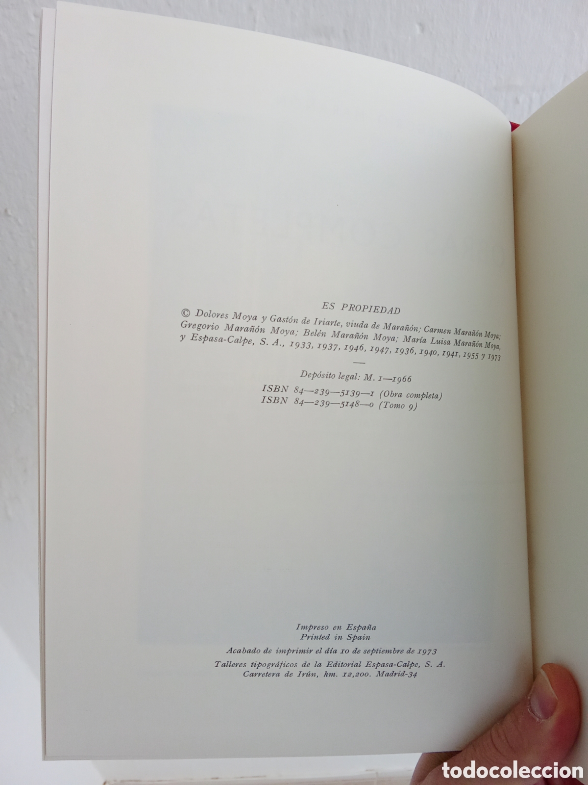 Libros de segunda mano: Obras completas Tomo IX Gregorio Mara&ntilde;&oacute;n 1973 - Foto 4