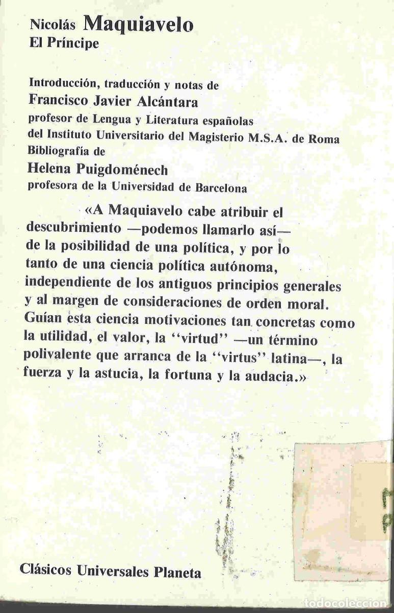Libros de segunda mano: Nicol&aacute;s Maquiavelo. El Pr&iacute;ncipe. 1983 - Foto 2