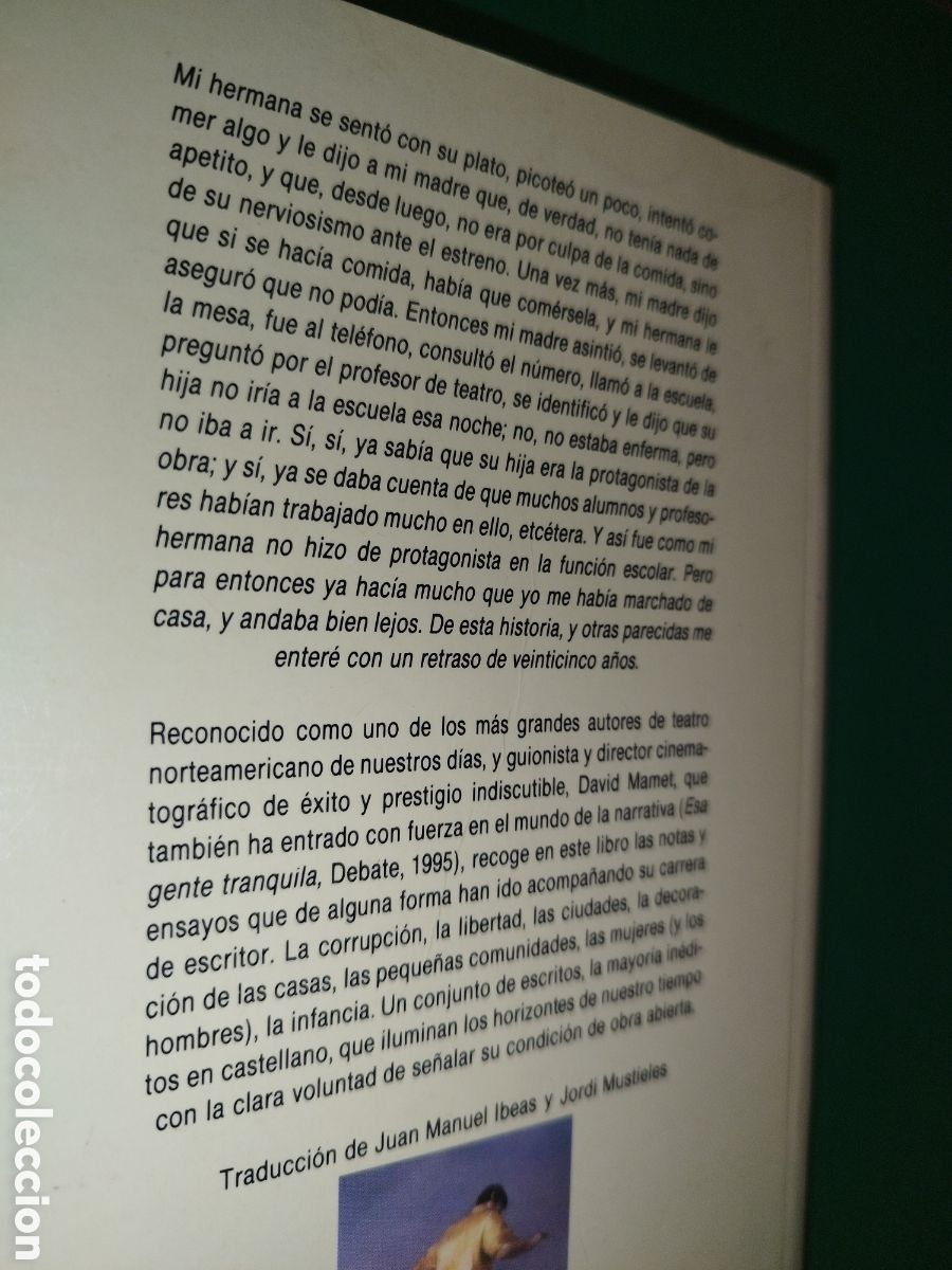 Libros de segunda mano: DAVID MAMET: UNA PROFESION DE PUTAS. ED. DEBATE, 2000. - Foto 3
