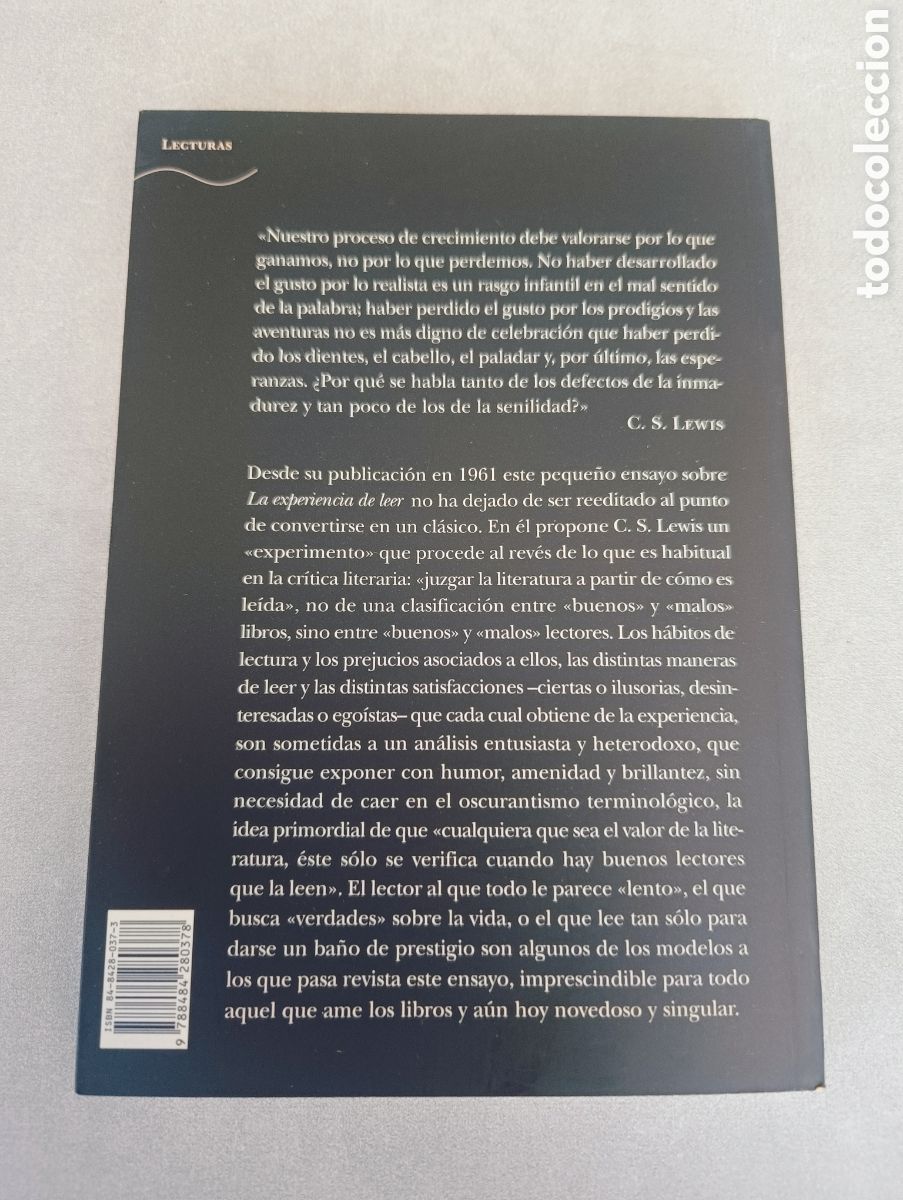 Libros de segunda mano: LA EXPERIENCIA DE LEER - LEWIS, C.S. - Foto 3