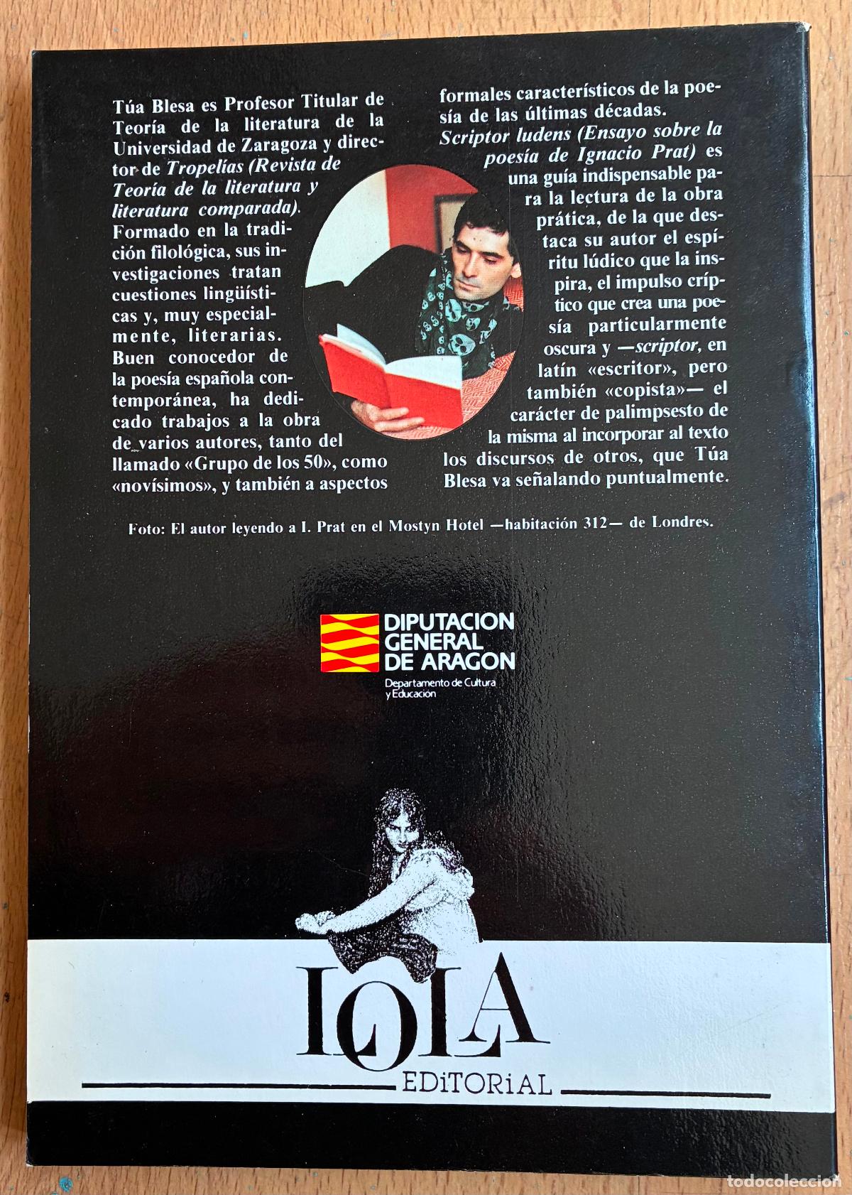 Libros de segunda mano: TUA BLESA, SCRIPTOR LUDENS, Ensayo sobre la poesia de Ignacio Prat - Foto 2