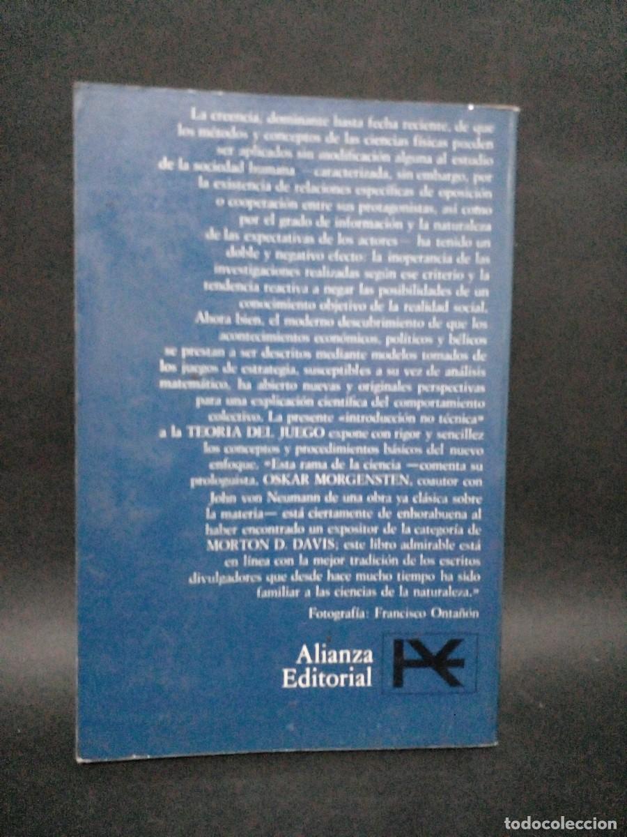 Libros de segunda mano: MORTON D. DAVIS - TEOR&Iacute;A DEL JUEGO - 1971 - Foto 4
