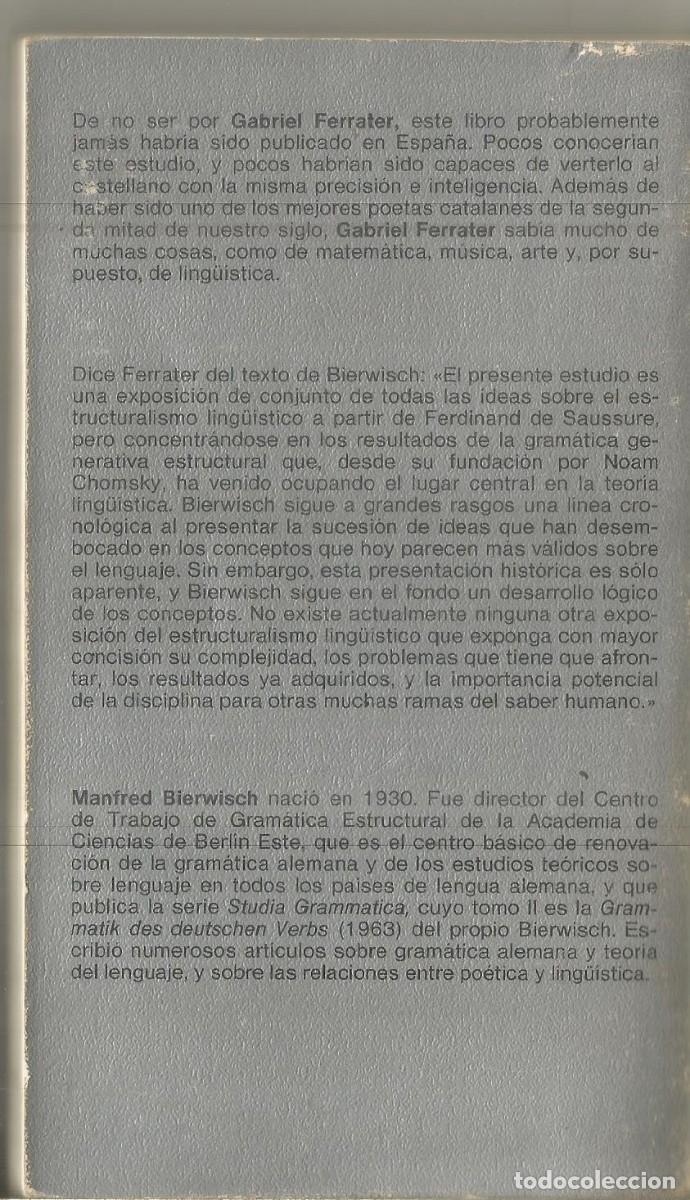 Libros de segunda mano: MANFRED BIERWISCH. EL ESTRUCTURALISMO. TUSQUETS - Foto 2