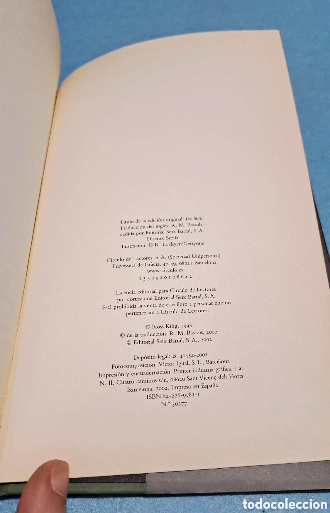 Libros de segunda mano: Ross King - EX LIBRIS - Circulo de Lectores - Foto 3
