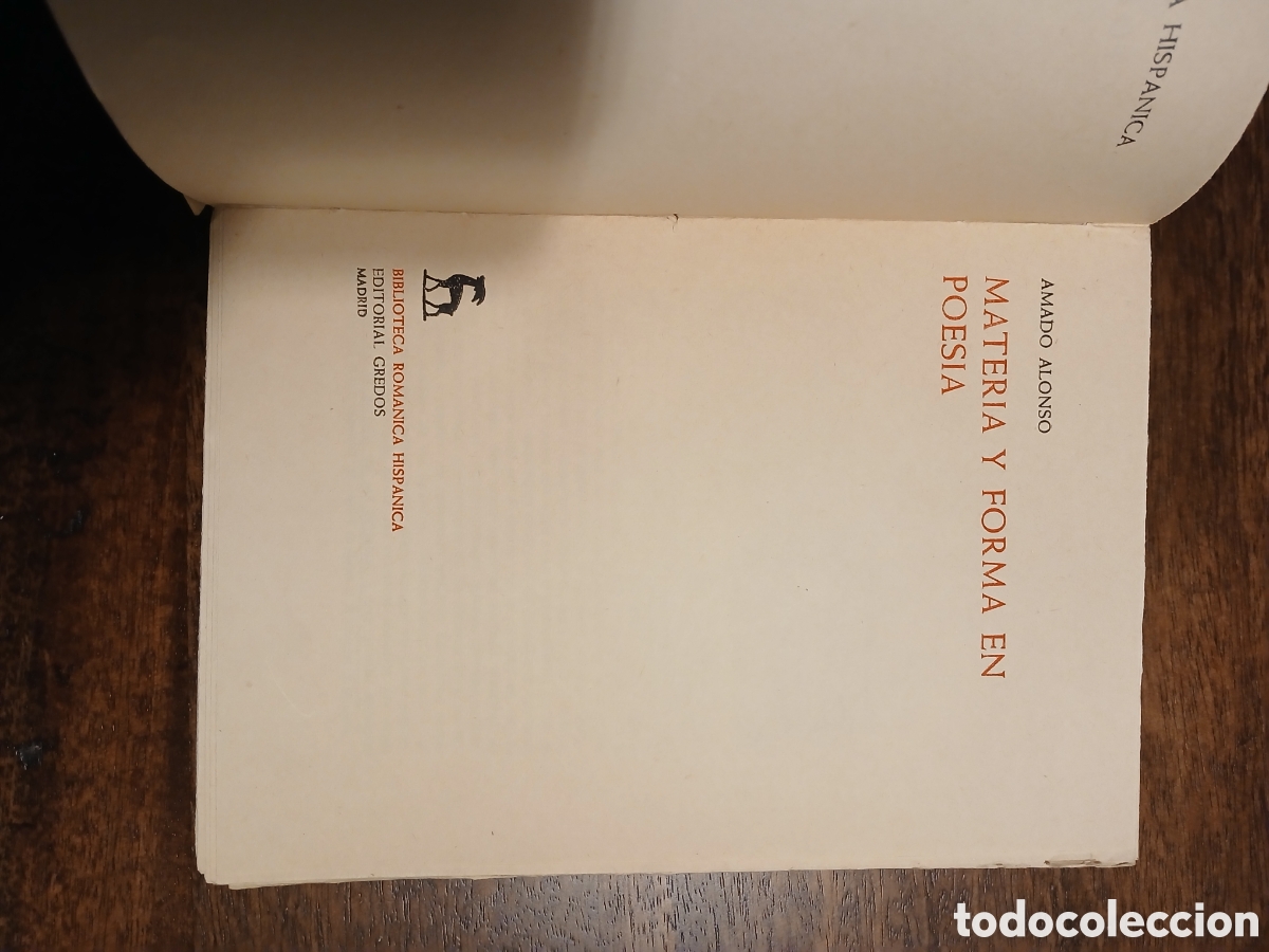 Libros de segunda mano: Materia y forma en poes&iacute;a, Amado Alonso - Foto 4