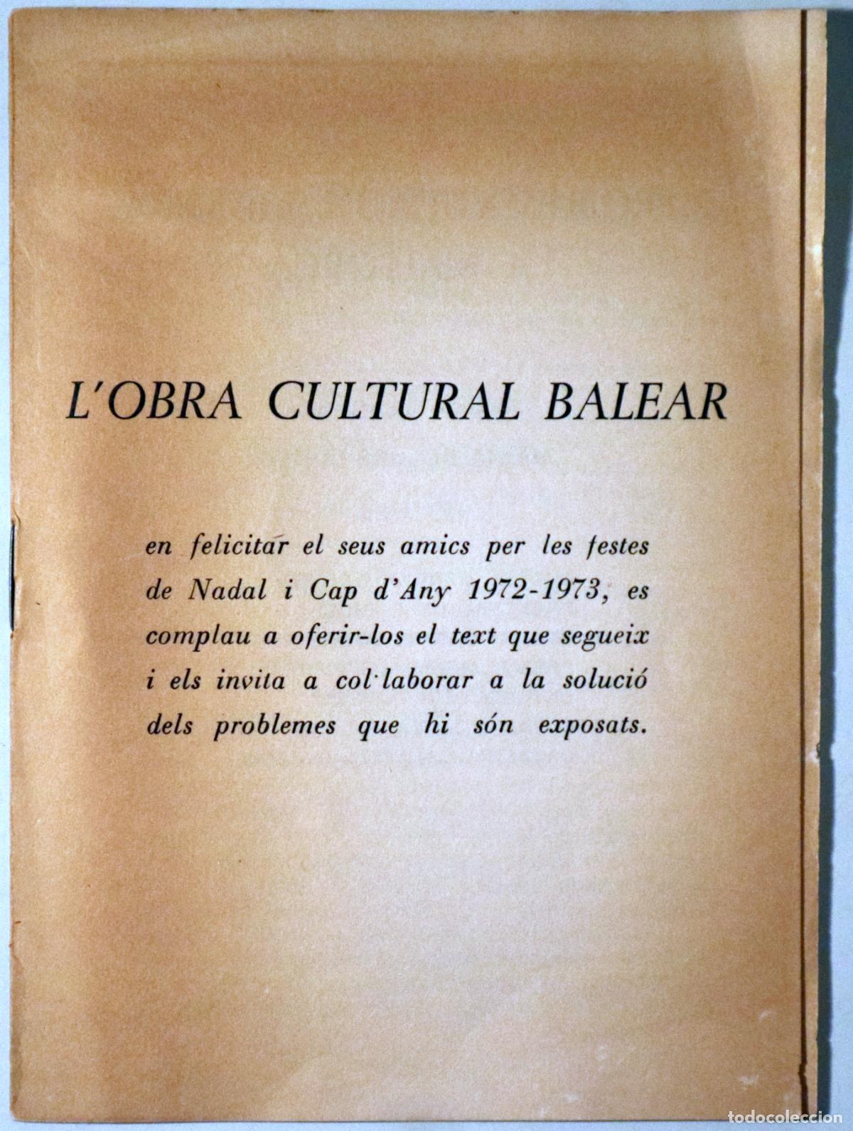 Gebrauchte B&uuml;cher: L'OBRA CULTURAL BALEAR. PROBLEM&Agrave;TICA DE L'IDIOMA A MALLORCA - Palma 1972