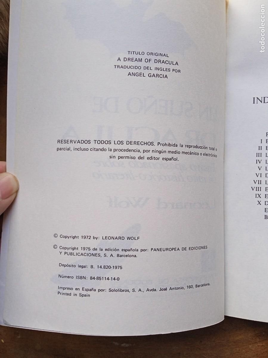 Libros de segunda mano: Un sue&ntilde;o de Dr&aacute;cula. Leonardo Wolf 1972 - Foto 2