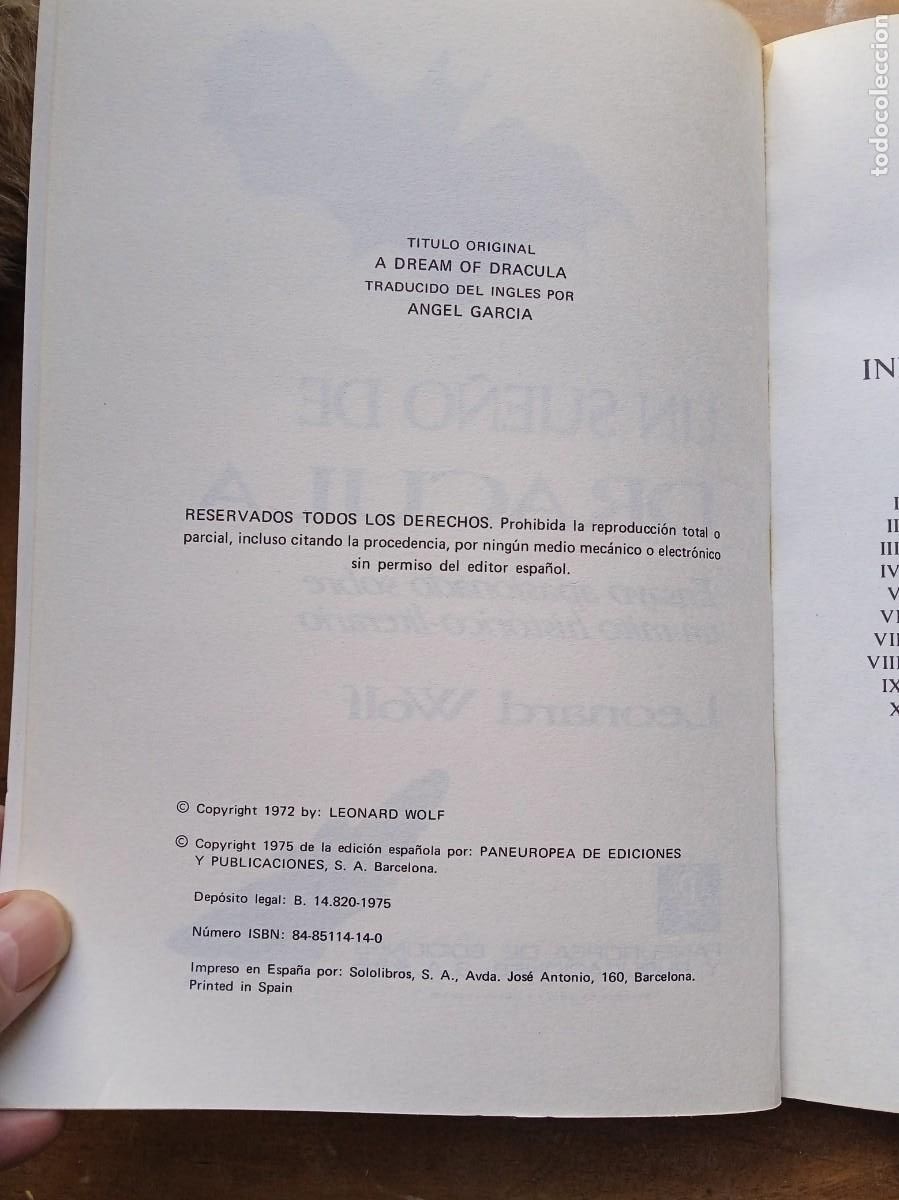 Libros de segunda mano: Un sue&ntilde;o de Dr&aacute;cula. Leonardo Wolf 1972 - Foto 4