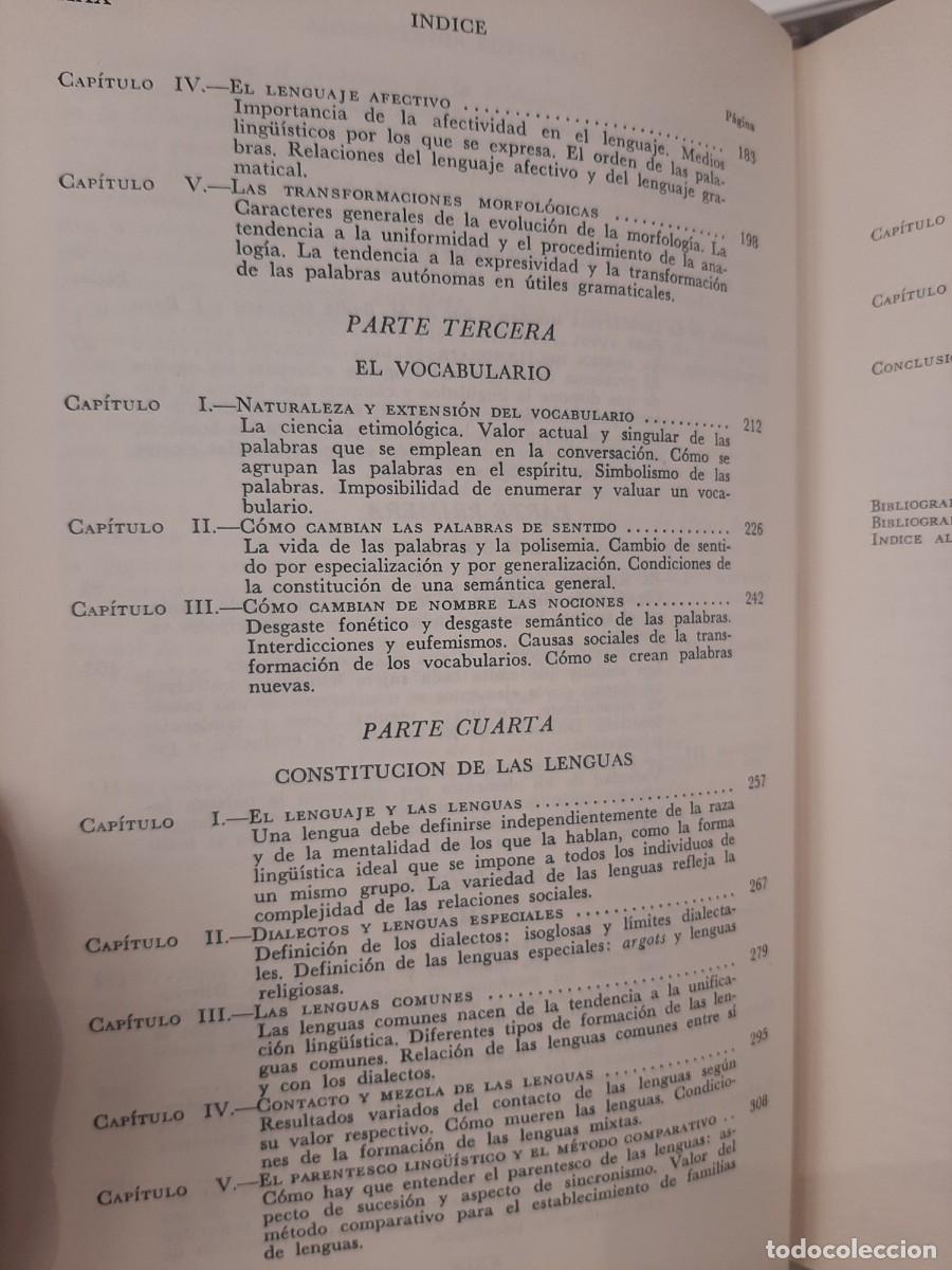 Libros de segunda mano: J. Vendryes. El lenguaje. Introducci&oacute;n ling&uuml;&iacute;stica a la historia - Foto 3