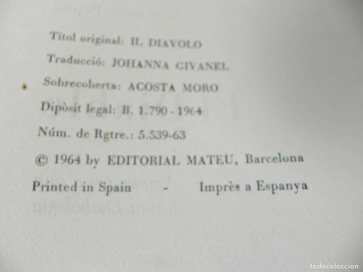 Libros de segunda mano: EL DIABLE (GIOVANNI PAPINI) EDITORIAL MATEU-1964 - EN CATAL&Aacute;N - Foto 4