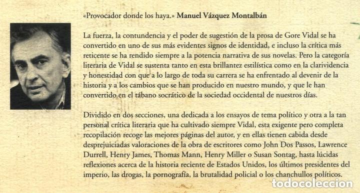 Libros de segunda mano: GORE VIDAL. ENSAYOS (1952-2001) - Foto 2