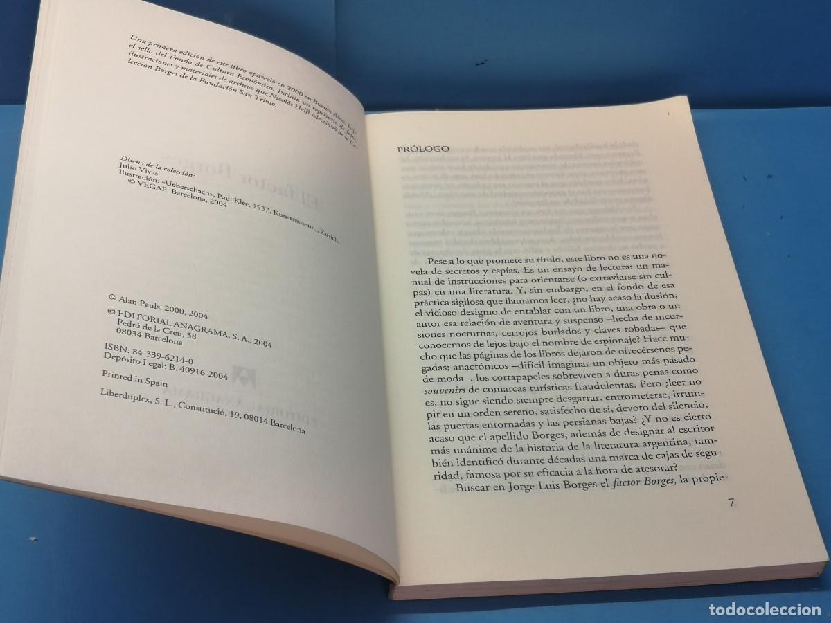 Libros de segunda mano: EL FACTOR BORGES .-ALAN PAULS - Foto 3