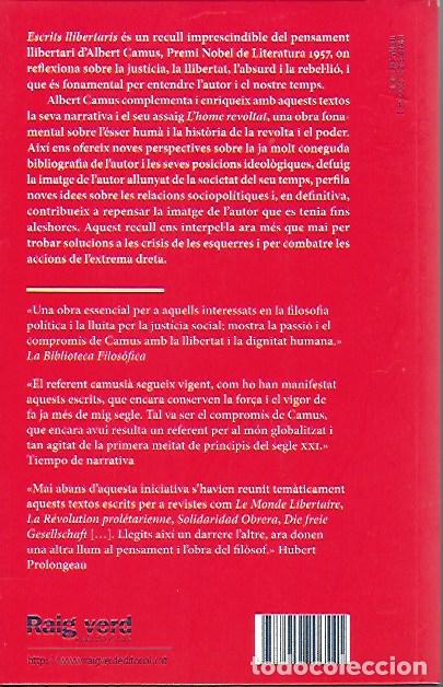 Libros de segunda mano: Escrits llibertaris / Albert Camus. BCN : Raid Verd, 2023. - Foto 2