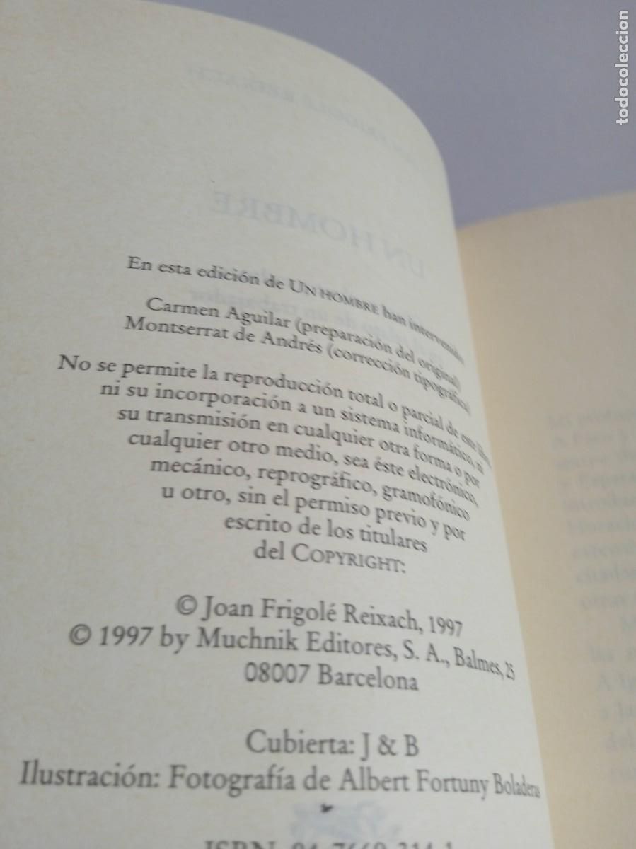 Libros de segunda mano: UN HOMBRE Joan Frigol&eacute; - Foto 5