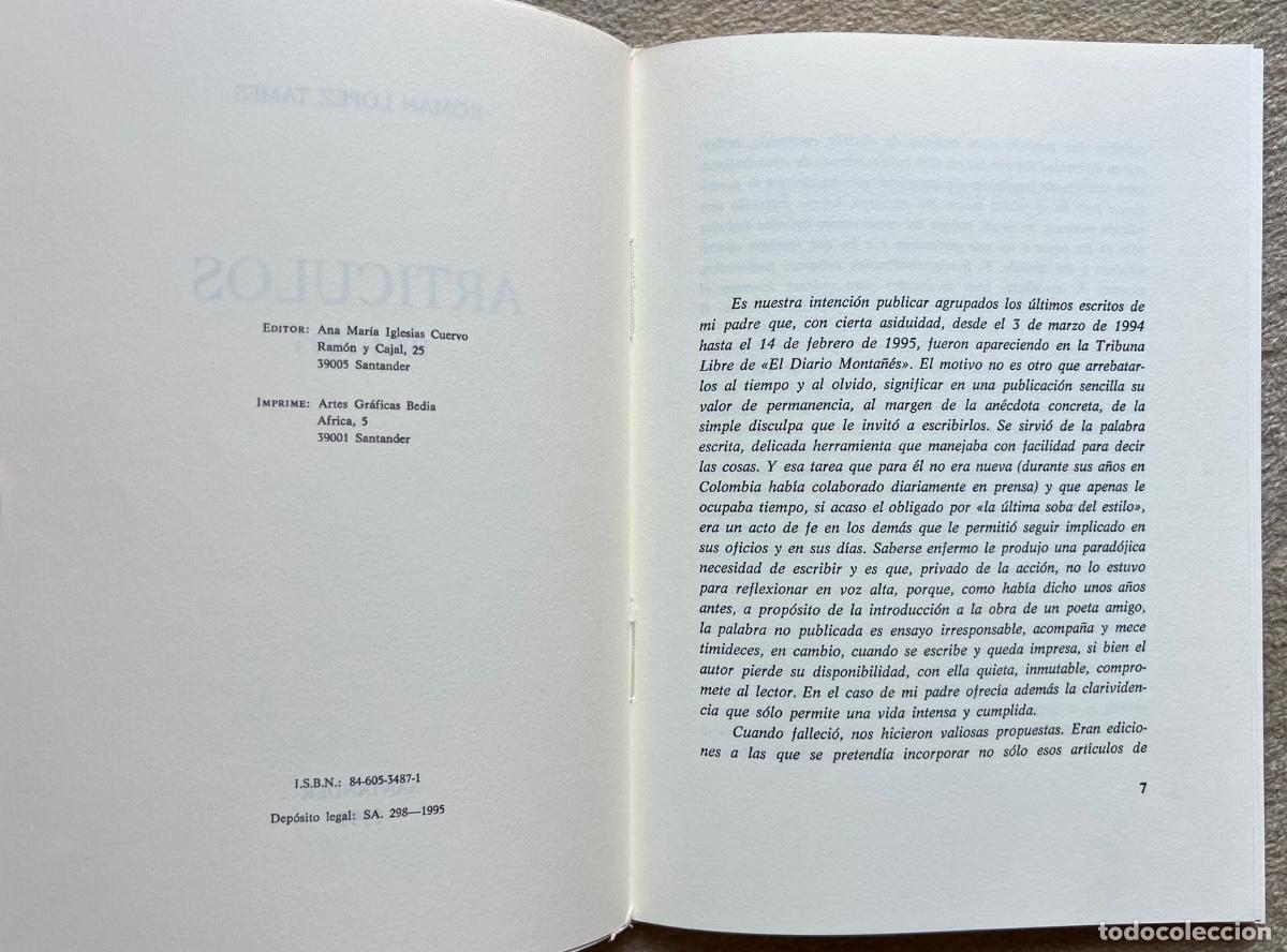 Libros de segunda mano: Art&iacute;culos (1994 - 1995) - Ram&oacute;n L&oacute;pez Tames - Santander - Foto 2