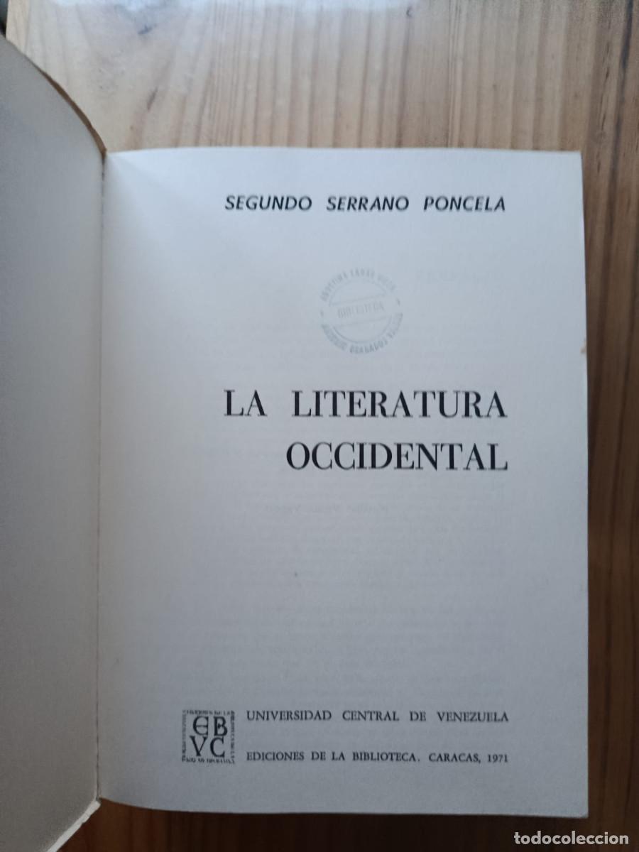 Libros de segunda mano: LA LITERATURA OCCIDENTAL. - SERRANO PONCELA, SEGUNDO. - Foto 2