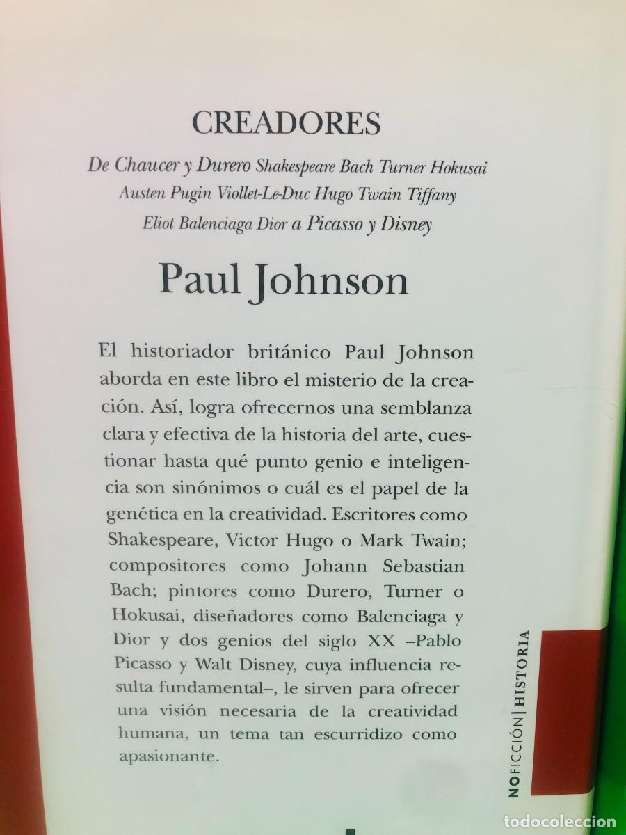 Libros de segunda mano: CREADORES - EDICIONES B - PAUL JOHNSON - 2008 - Foto 2