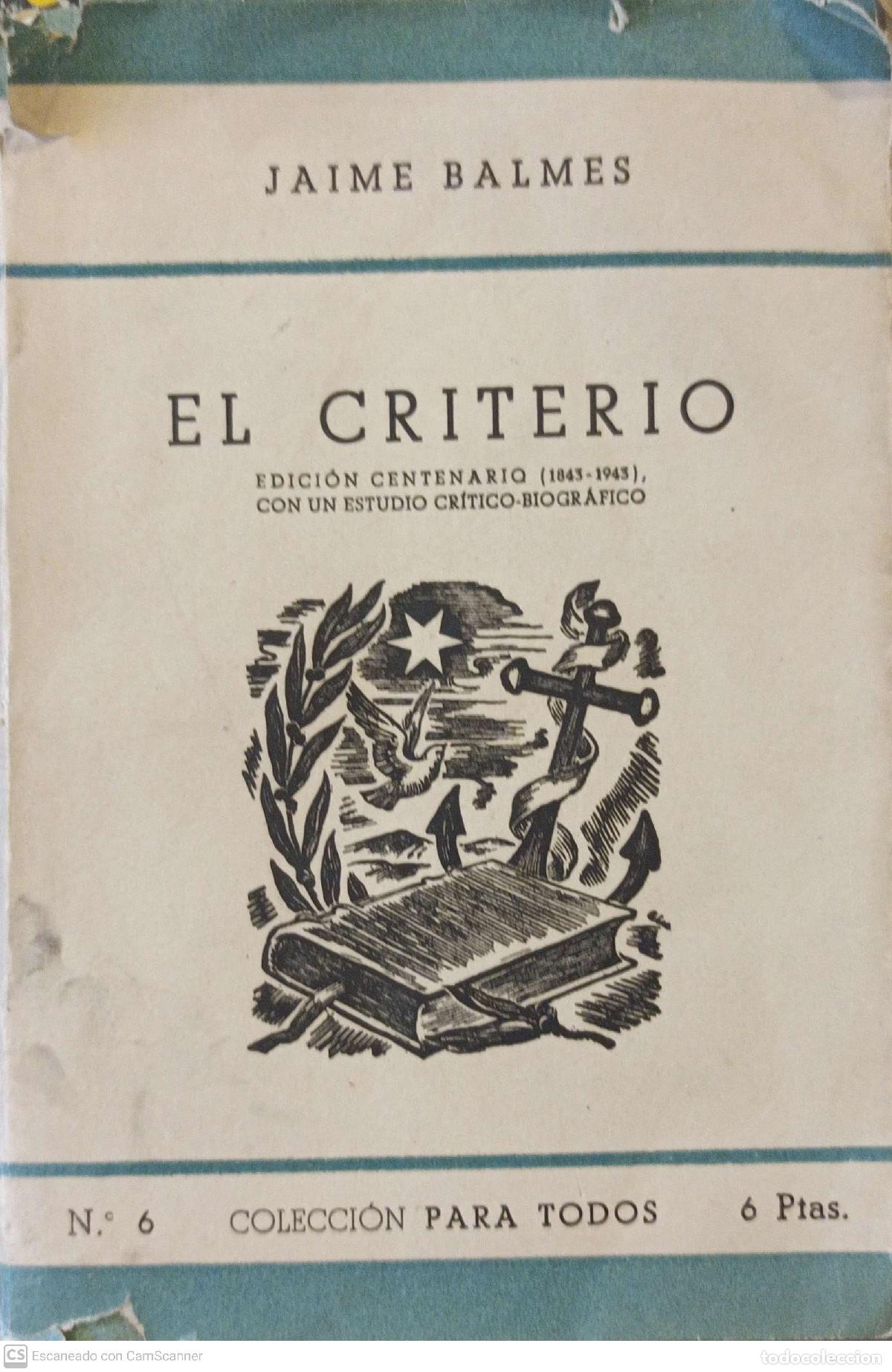Libros de segunda mano: El criterio - Jaime Balmes - Foto 1