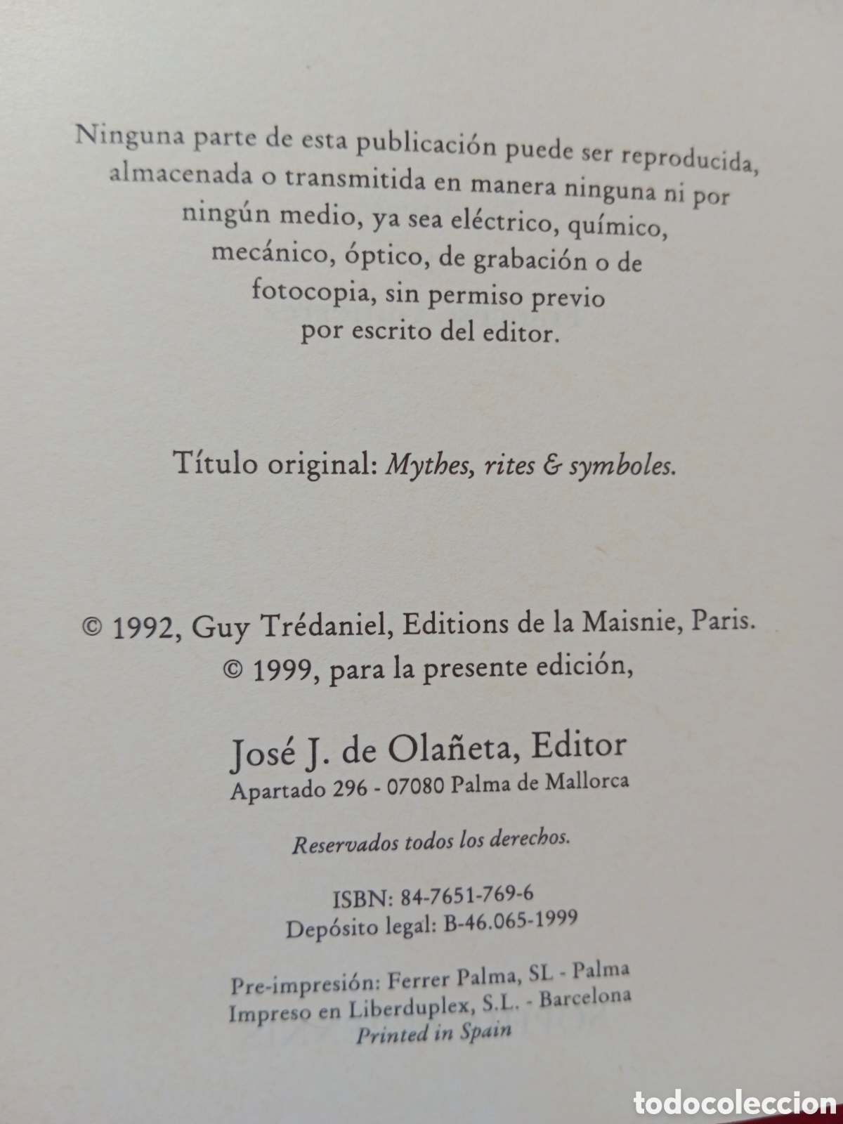 Libros de segunda mano: MITOS, RITOS Y S&Iacute;MBOLOS, JEAN HANI, PRIMERA EDICI&Oacute;N - Foto 6