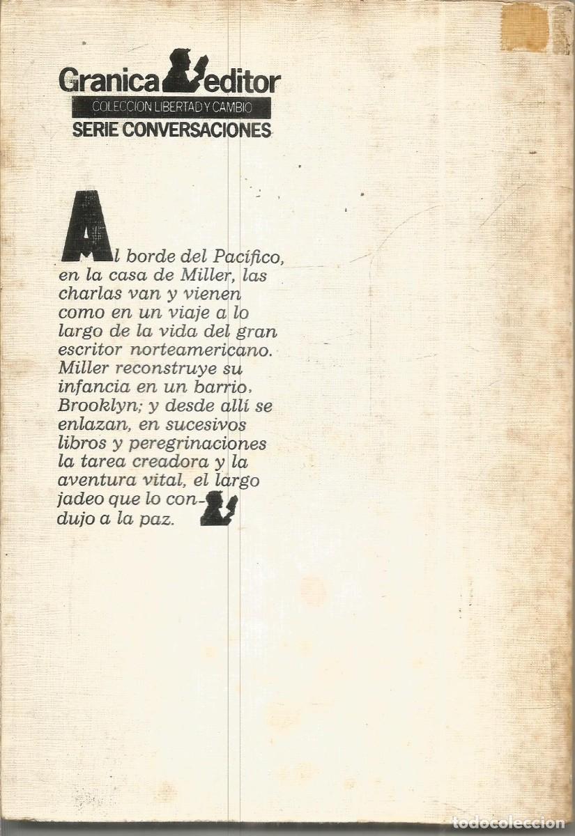 Libros de segunda mano: CHRISTIAN DE BARTILLAT. CONVERSACIONES CON HENRY MILLER. - Foto 2