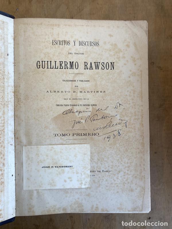 Libros de segunda mano: Escritos y discursos - Rawson, - Foto 2