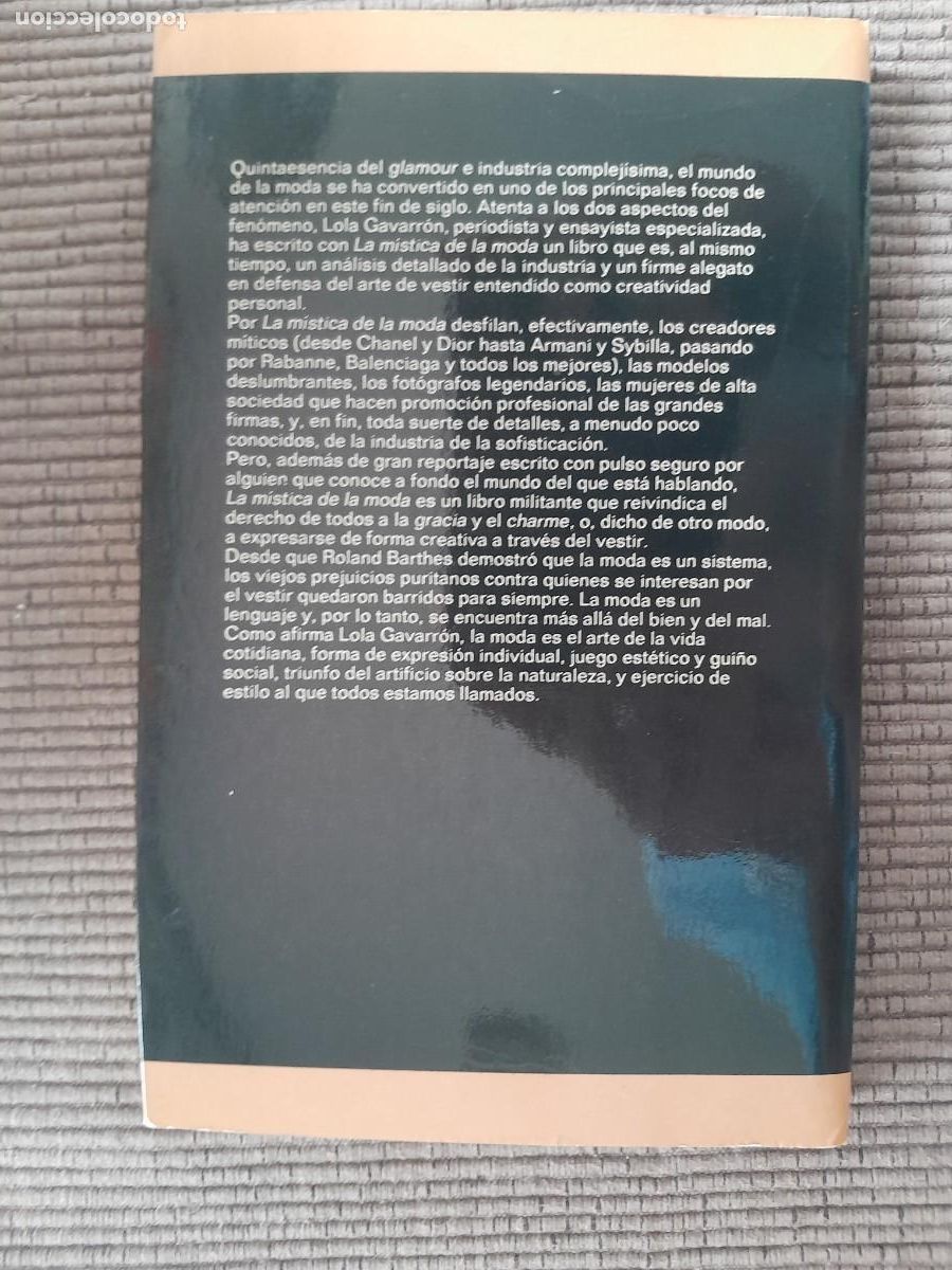 Libros de segunda mano: LA MISTICA DE LA MODA. LOLA GAVARRON, ANAGRAMA 1989. - Foto 2