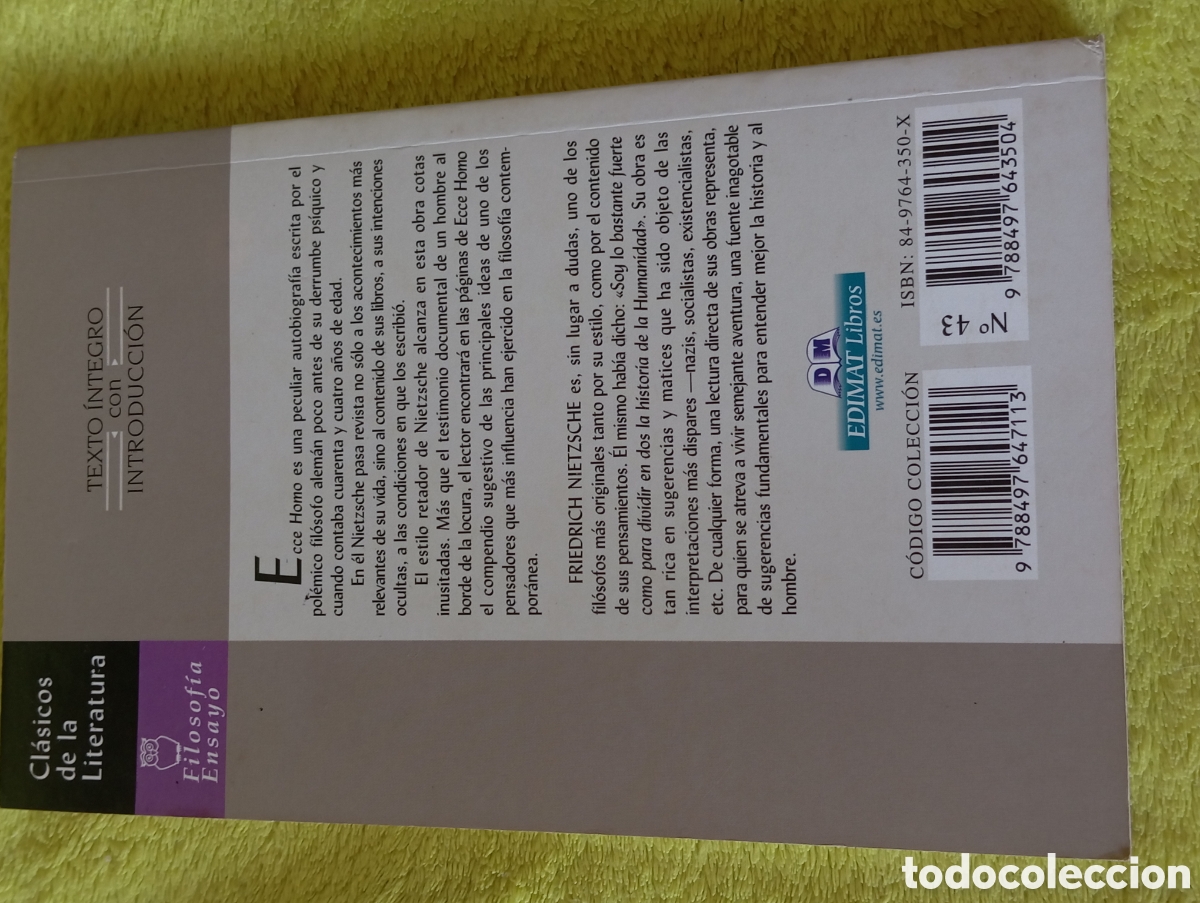 Libros de segunda mano: Libro ECCE HOMO Friedrich Nietzsche - Foto 2