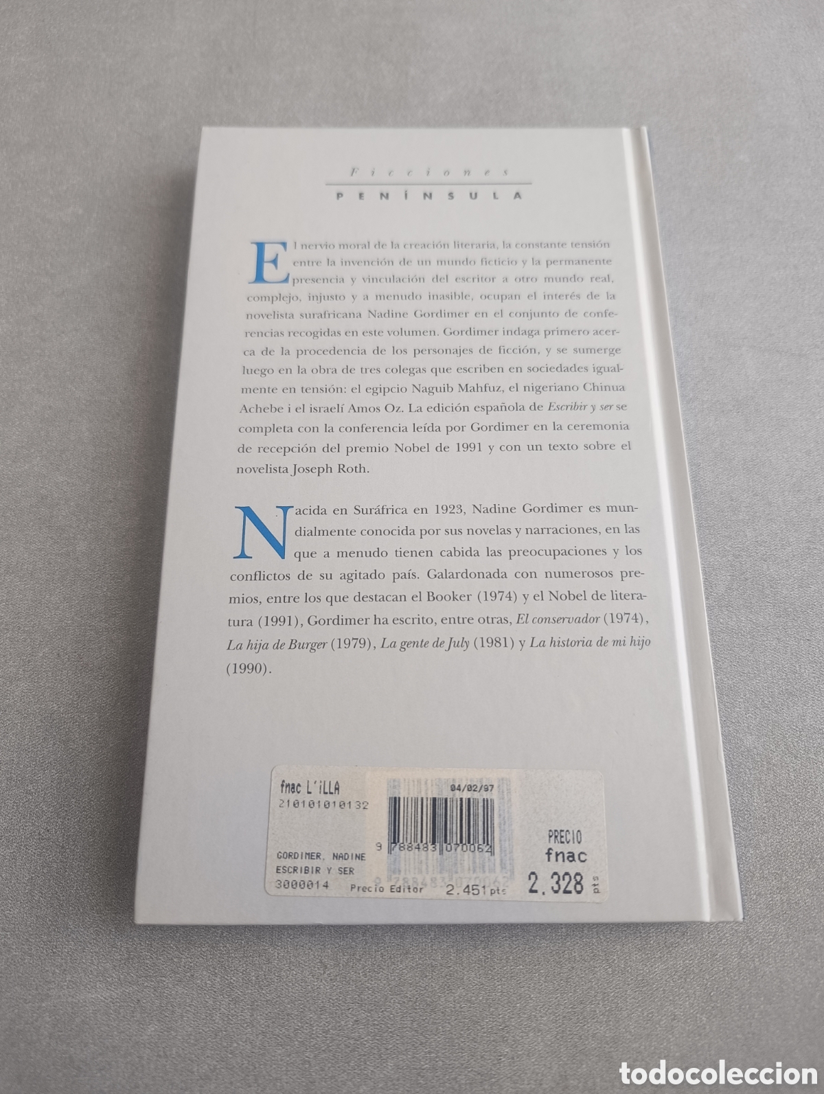Libros de segunda mano: ESCRIBIR Y SER. Nadine Gordimer. - Foto 3
