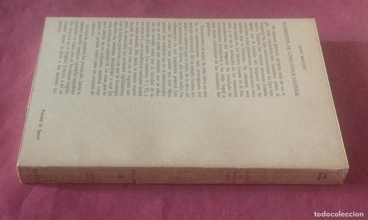 Libros de segunda mano: ELEMENTOS DE LING&Uuml;&Iacute;STICA GENERAL - ANDR&Eacute; MARTINET - ED. GREDOS - Foto 2
