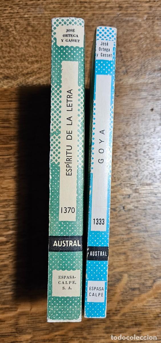 Libros de segunda mano: Ortega, El Espiritu y la Letra Goya 2 vol. Austral - Foto 2