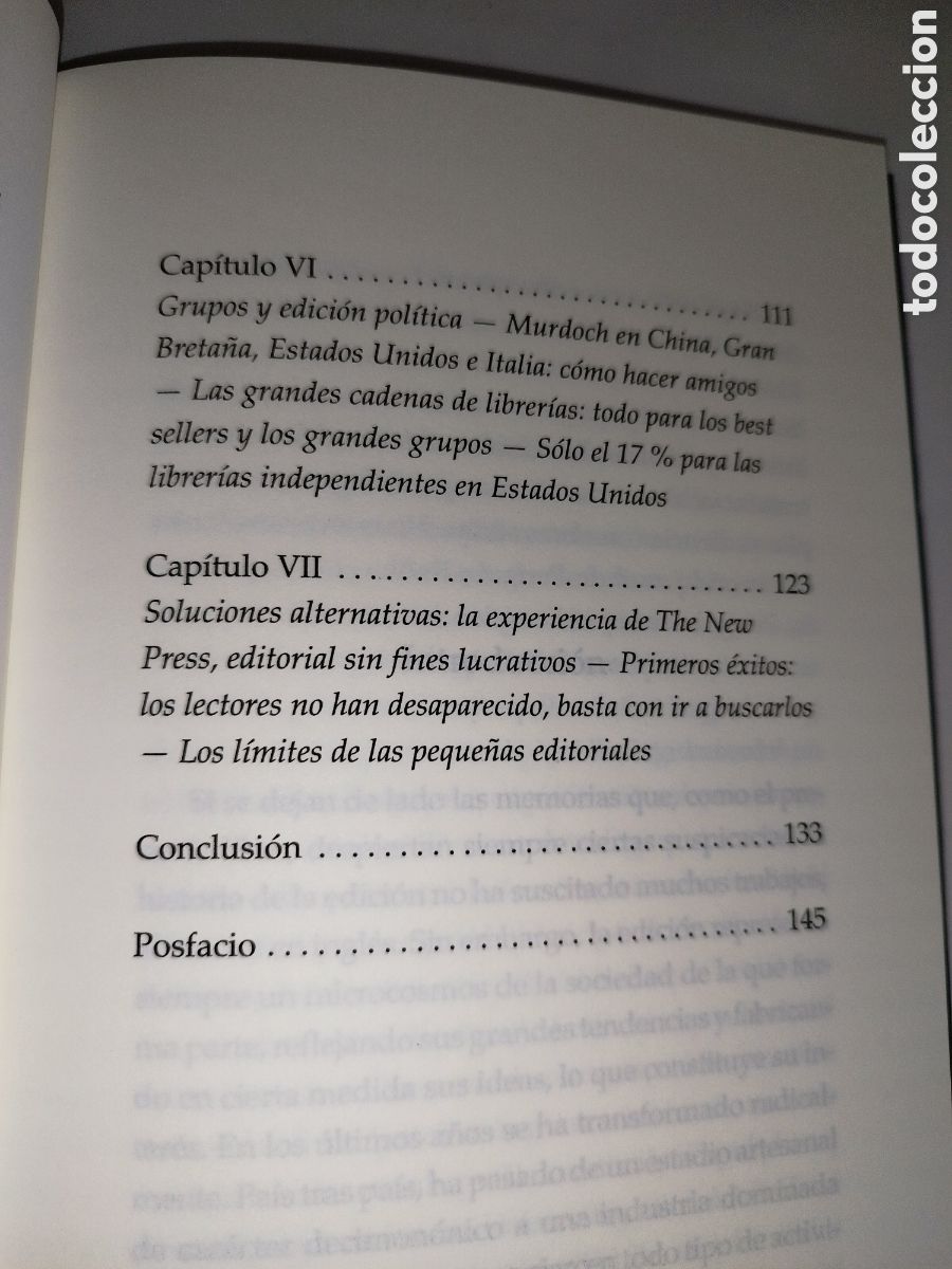 Libros de segunda mano: ANDRE SCHIFFRIN: LA EDICION SIN EDITORES. ED. DESTINO, 2000 PRIMERA EDICION. - Foto 7