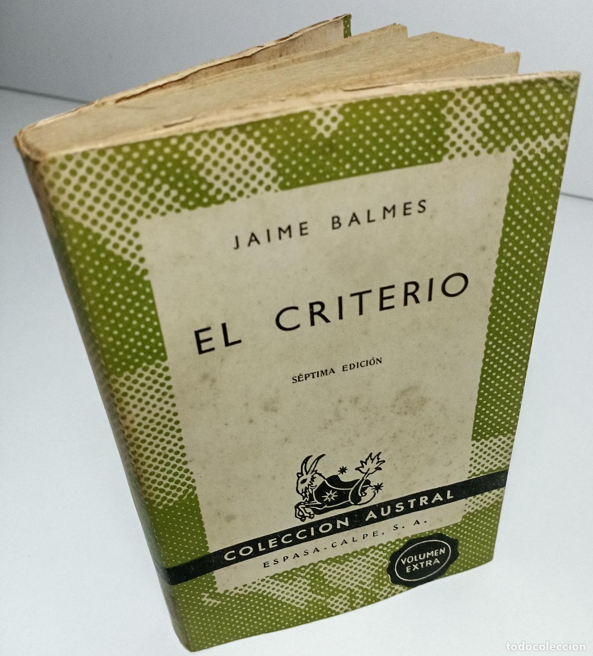 Libros de segunda mano: El criterio - Balmes, Jaime - Foto 2