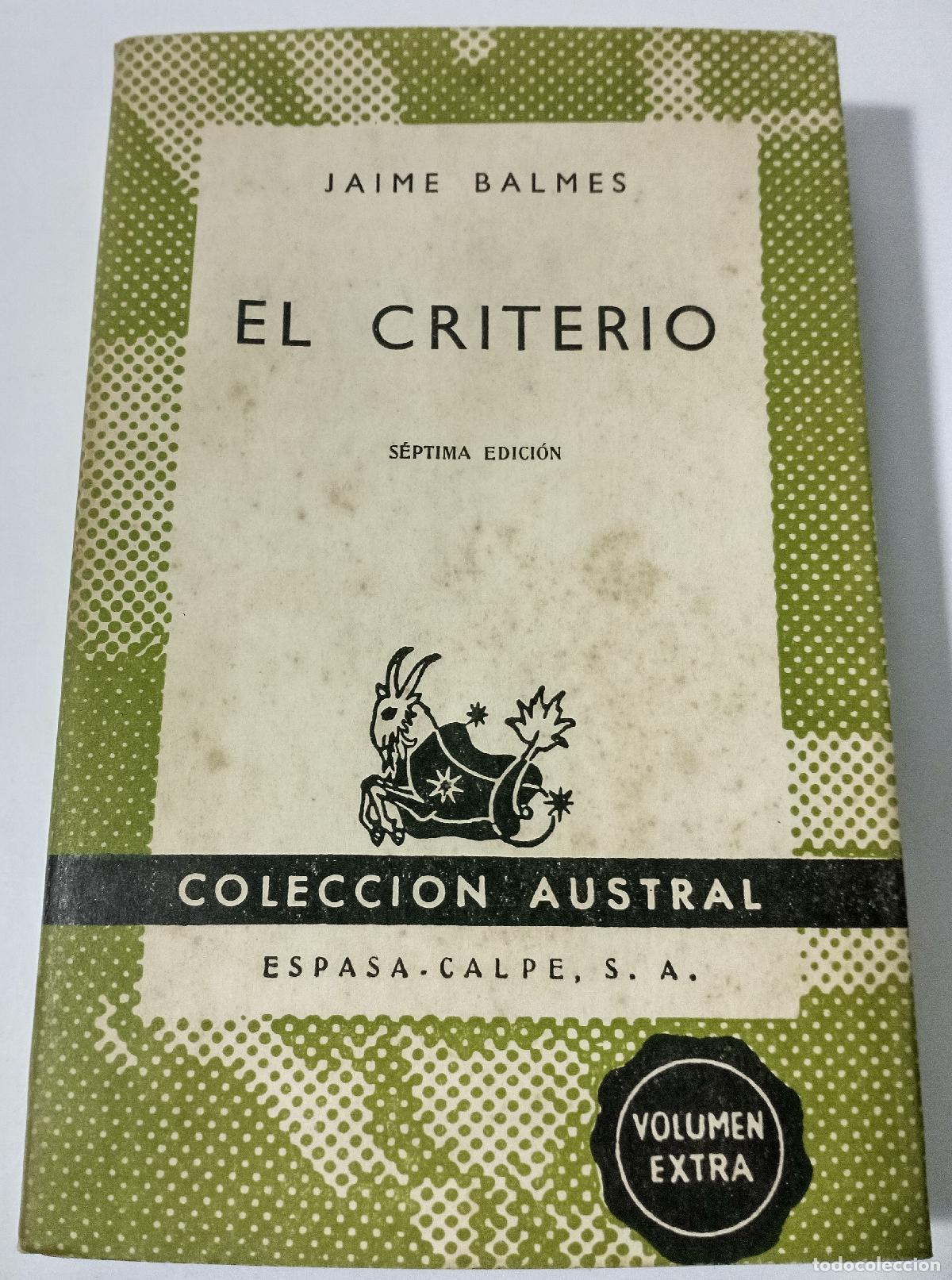 Libros de segunda mano: El criterio - Balmes, Jaime - Foto 1