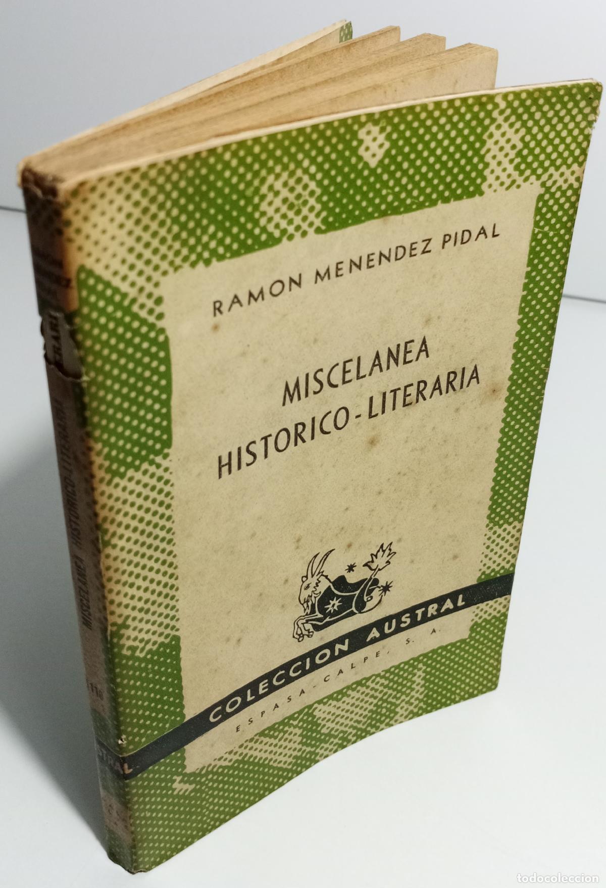 Libros de segunda mano: Miscelanea historico-literaria - Menendez Pidal, Ramon - Foto 3