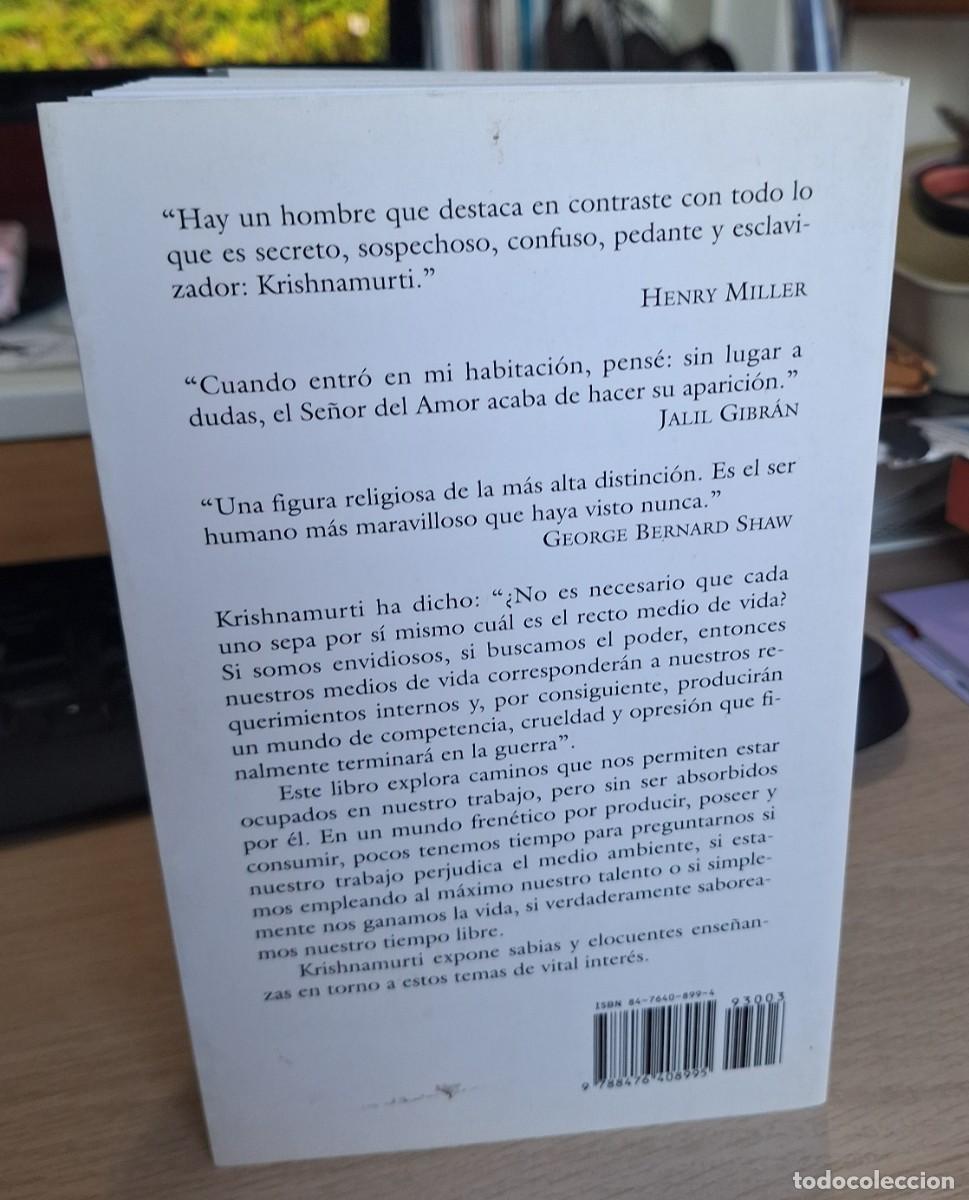Libros de segunda mano: SOBRE LA &Eacute;TICA Y LOS MEDIOS DE VIDA - KRISHNAMURTI, J. - Foto 2