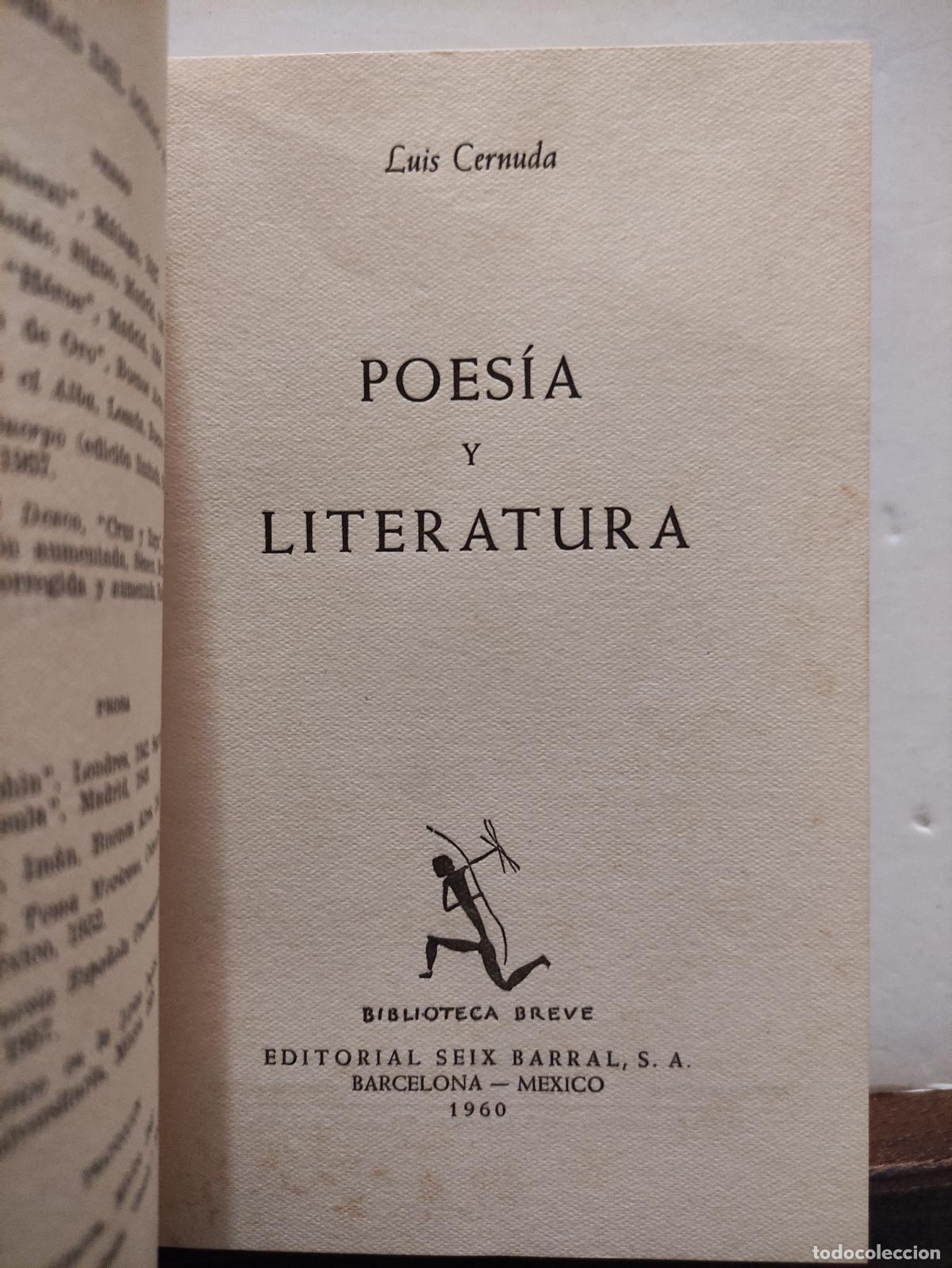 Libros de segunda mano: POESIA Y LITERATURA - LUIS CERNUDA - Foto 3