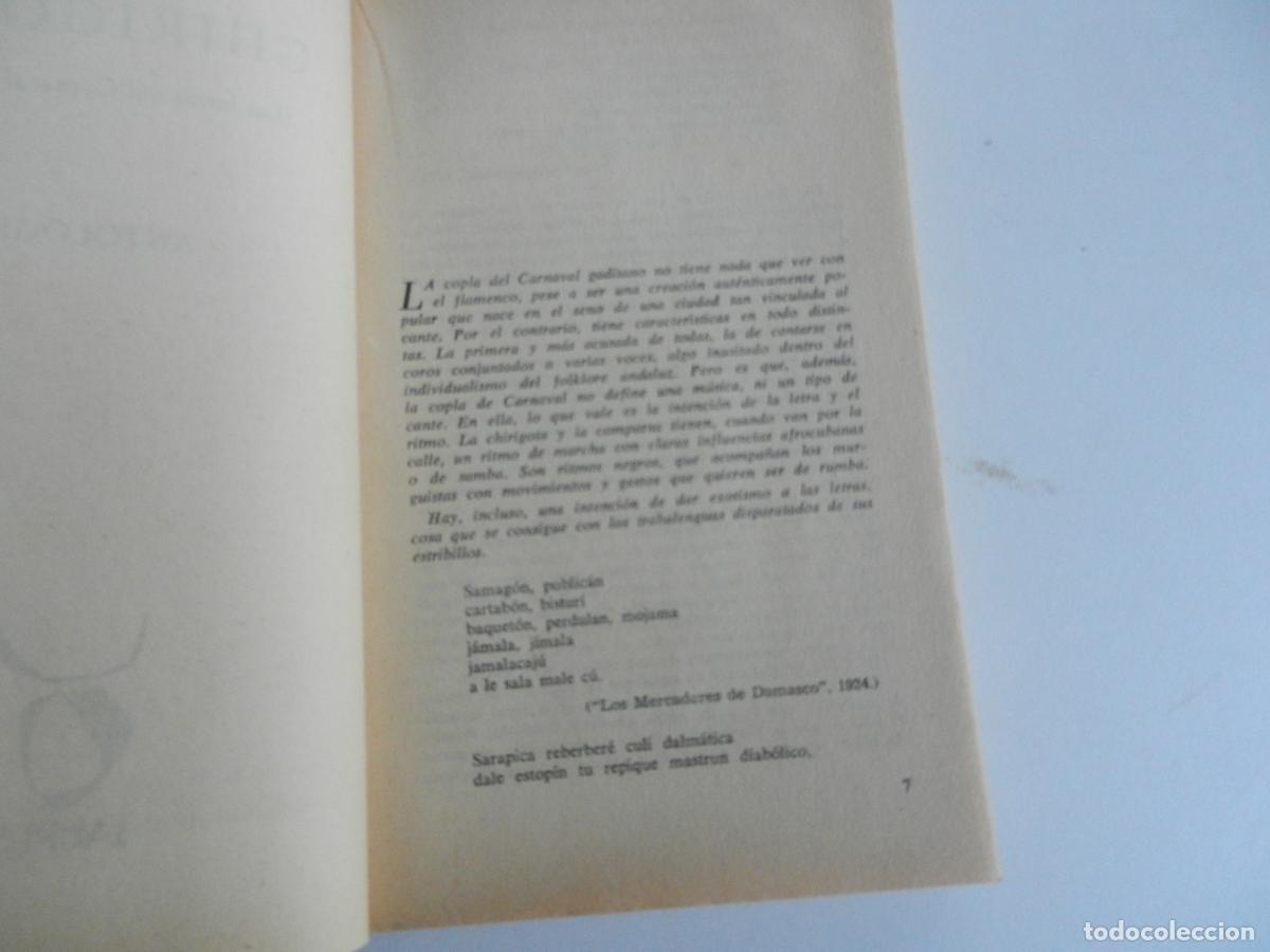 Libros de segunda mano: COROS Y CHIRIGOTAS - EL CARNAVAL EN C&Aacute;DIZ - RAM&Oacute;N SOLIS - TAURUS EDICIONES 1966. - Foto 4