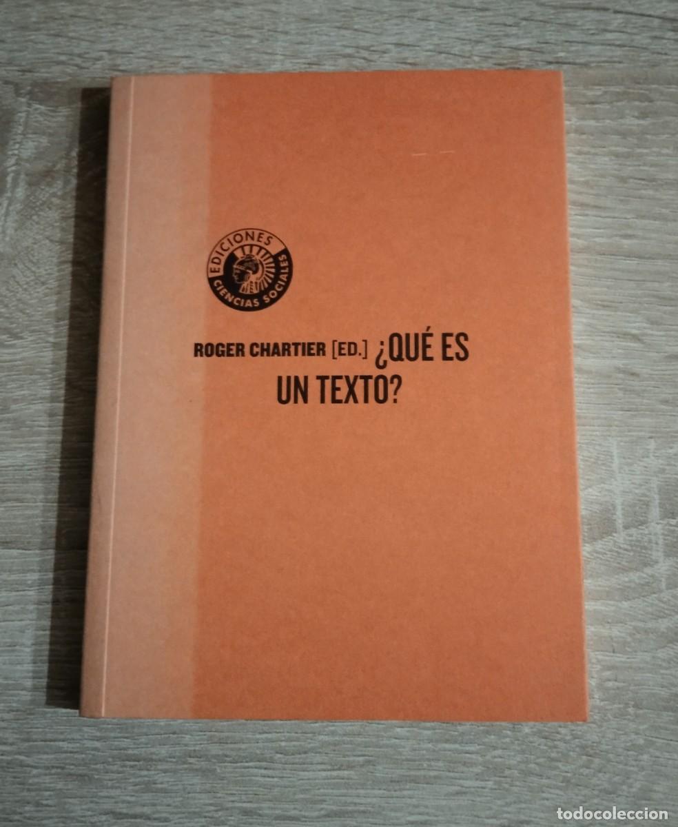 Libros de segunda mano: QUE ES UN TEXTO - Roger Chartier (ed.) - Foto 1