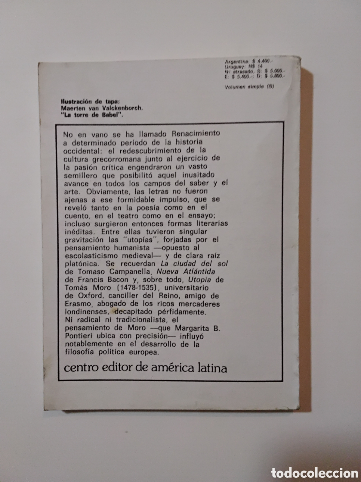 Libros de segunda mano: Utop&iacute;a &mdash; Tom&aacute;s Moro (Biblioteca B&aacute;sica Universal, 1980) - Foto 2