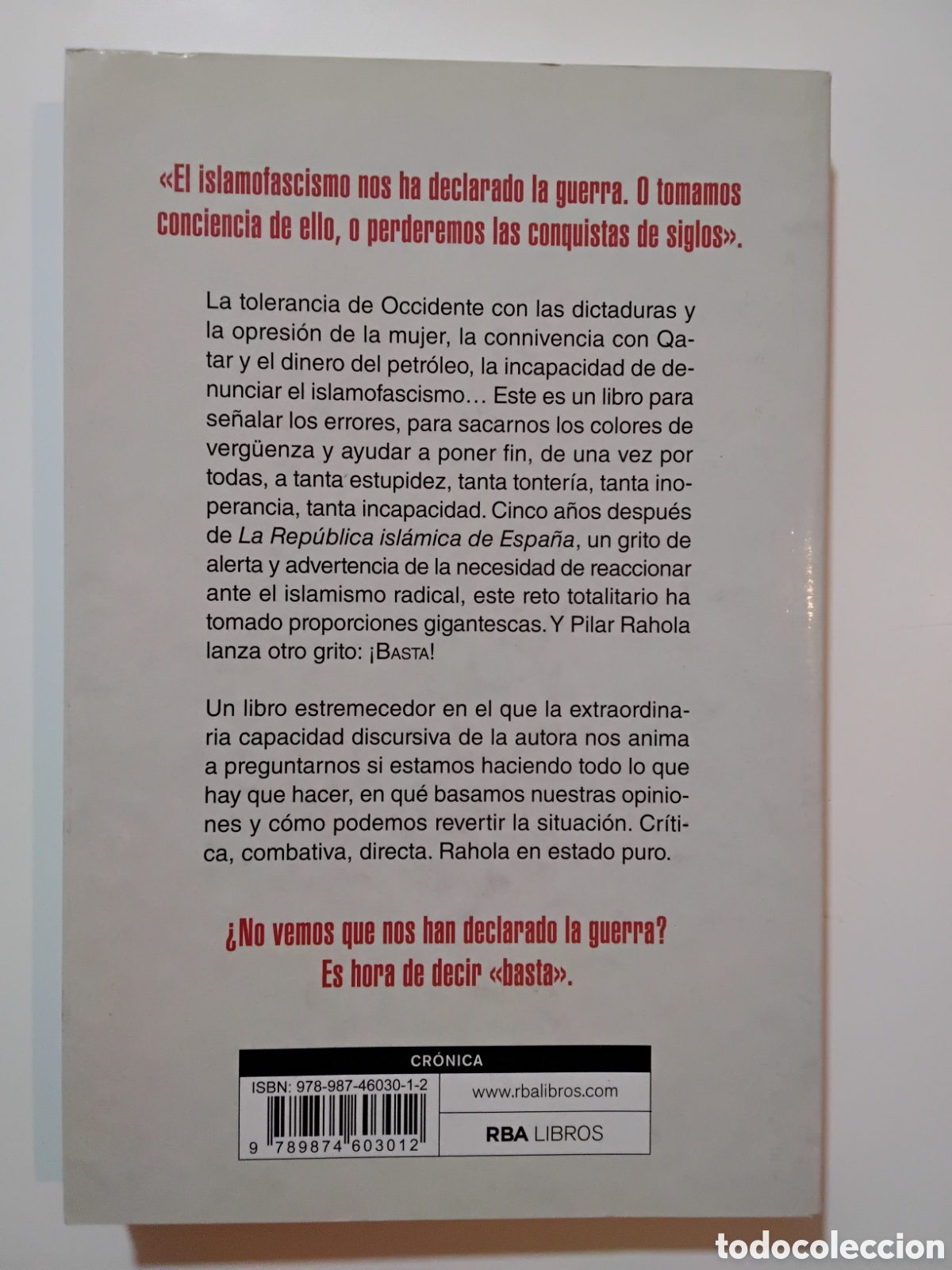 Libros de segunda mano: Pilar Rahola &mdash; &iexcl;Basta! (RBA Libros, 2015) - Foto 2