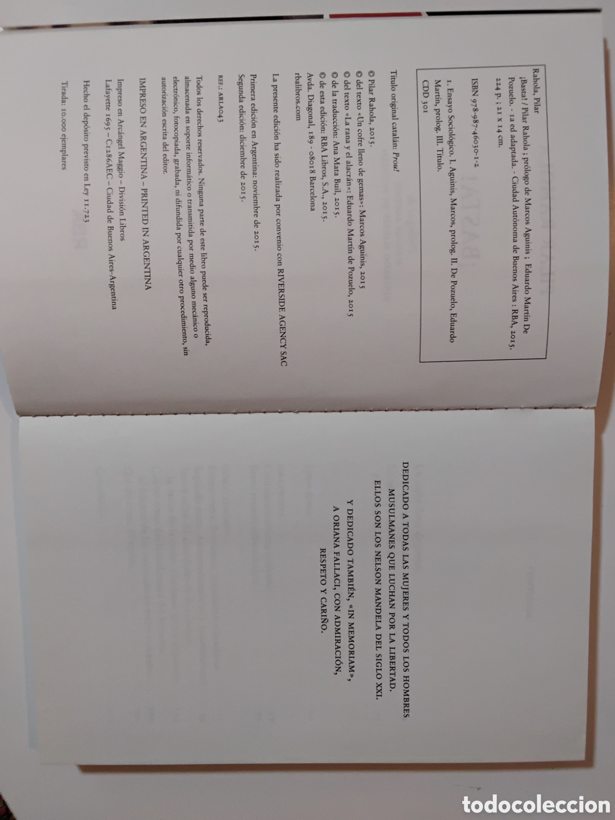 Libros de segunda mano: Pilar Rahola &mdash; &iexcl;Basta! (RBA Libros, 2015) - Foto 3