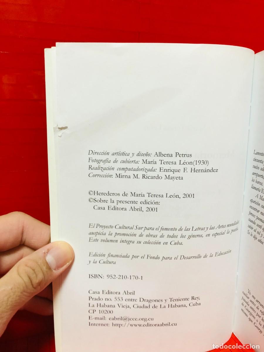 Libros de segunda mano: MEMORIA DE LA MELANCOL&Iacute;A &ndash; ED. ABRIL &ndash; M. T. LE&Oacute;N &ndash; 2001 - Foto 6